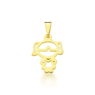 Imagem de Pingente Filhos A Laser Banhado A Ouro 18k Menina
