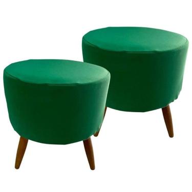 Imagem de Kit 2 Capas Para Puff Redondo Pé Palito Malha Com Elástico