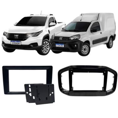 Imagem de Moldura 9 e 7 Polegadas 2 Din Strada 2021 à 2024 Black Piano Painel Ce