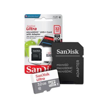 Imagem de Cartão Memória Micro SD Sandisk 32GB Classe 10 Ultra com Adaptador SD 
