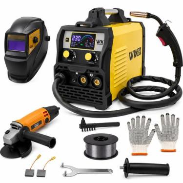 Imagem de Kit Máquina de Solda Inversora Multiprocesso MIG 160 220V Sem Gás com 