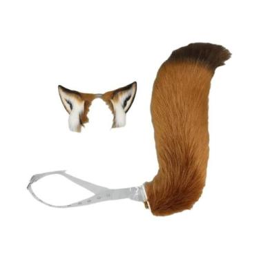 Imagem de Tiara De Orelhas De Lobo De Pelúcia Para Mulheres, Acessório De Fantas