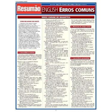 Imagem de Resumao Ingles Como Segunda Lingua - English Erros, 3