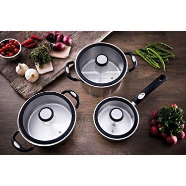 Imagem de Caçarola Rasa com Fundo Triplo Tramontina Inox 20Cm, SOLAR