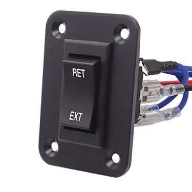 Imagem de TWTADE Interruptor basculante reverso de polaridade momentânea controle do motor para cima para baixo 20A 50V DC/15A 250V AC 6 pinos 3 posições (ON)-Off-(ON) com painel, fio KCD2-7-223-6PIN+M-075-1K+X
