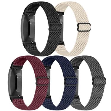 Imagem de enkic Pulseira de relógio elástica compatível com Fitbit Inspire 3/Fitbit Inspire 2/Inspire/Inspire HR/Fitbit ace 2/Fitbit ace 3, pulseiras de reposição de nylon macio para mulheres e homens