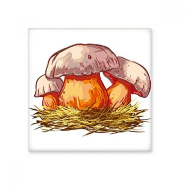 Imagem de Linda e deliciosa ilustração de cogumelo azul azulejo de cerâmica brilhante decalque adorno de tijolos vitrificados
