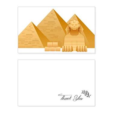 Imagem de Estampa artística de pirâmide do Egito, estampa de esfinge, cartão de agradecimento, papel de aniversário, agradecimento de casamento