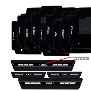 Imagem de Tapete Carpete Bordado + Soleira Ford Escolha o Carro