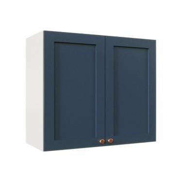 Imagem de Armário Aéreo 2 Portas 80cm Arizona CabeCasa MadeiraMadeira Branco/Azul