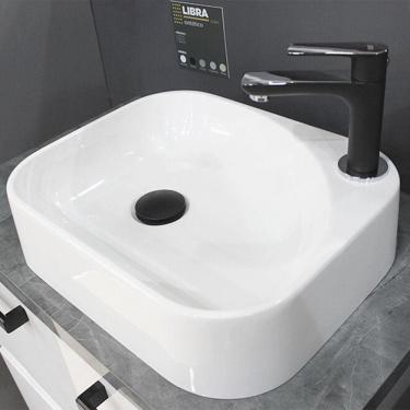Imagem de Cuba para Banheiro em Mármore Sintético Libra Cozimax Branco