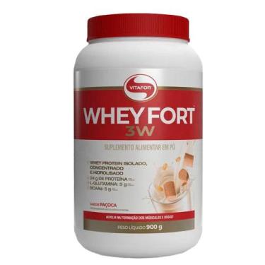 Imagem de Whey Protein Whey Fort 3W Paçoca Vitafor 900G