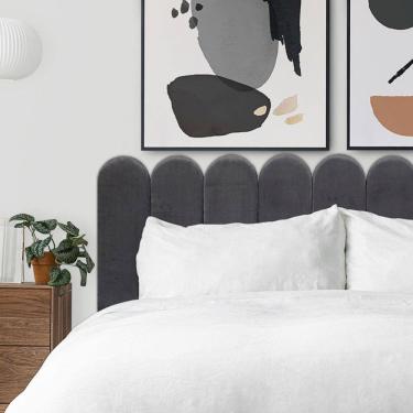 Imagem de KIT 7 Placas Cabeceira Nuvem Estofada Para Cama Casal - Módulo 20cm x 60cm