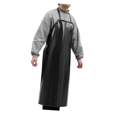 Imagem de Zerodeko 4 Pcs macacão preto avental de cozinha com bolso água grade macacão para homens babadores avental sem mangas avental gola alta alongar roupas de trabalho jaqueta cara