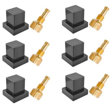 Imagem de Kit 06 Acabamento Preto Quadrado Registro Pressão - Docol