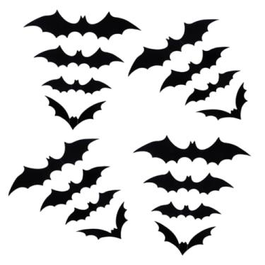 Imagem de HEMOTON 60 Unidades Adesivos de parede de morcego de Halloween decalque de parede de morcego arte de parede decoração adesivo de parede de terror adesivo de parede dia das bruxas removível