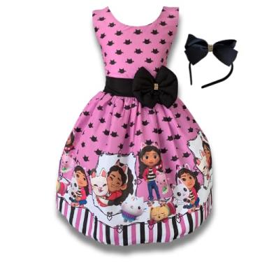 Imagem de Vestido Infantil Luxo A Casa Mágica de Gaby Festa Aniversário Comemorações (BR, Alfa, GG, Regular, Rosa)