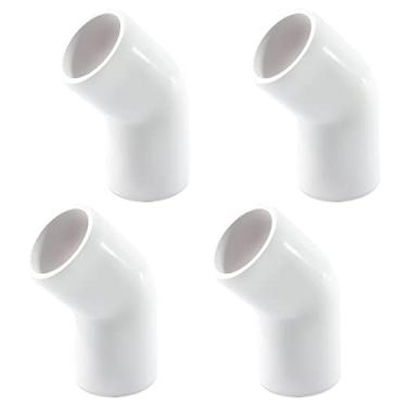 Imagem de Bivethoi 4 peças 2 vias PVC encaixe 3/10.2 cm, 45 graus cotovelo encanamento tubulação montagem móveis conector