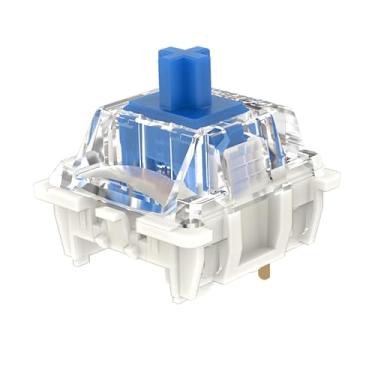Imagem de Interruptores pré-lubrificados Gateron G Blue Pro 3.0 de 5 pinos clicky para teclado de jogos tipo mecânico MX, interruptores montados em placa de luz SMD RGB (70 peças de 5 pinos, azul)