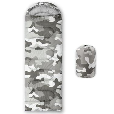 Imagem de Sacos de dormir para adultos e crianças, impressão 3D, saco de dormir para meninas e meninos, leve, impermeável, frio/quente, 3 estações, viagens ao ar livre com bolsas de compressão