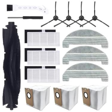 Imagem de Kit de acessórios de substituição para iHome AutoVac Nova Self Empty iHRV6-BLK/Ultenic T10 Elite Robot Aspirador, 1 escova de rolo principal, 4 escovas laterais, 3 filtros Hepa, 3 almofadas de