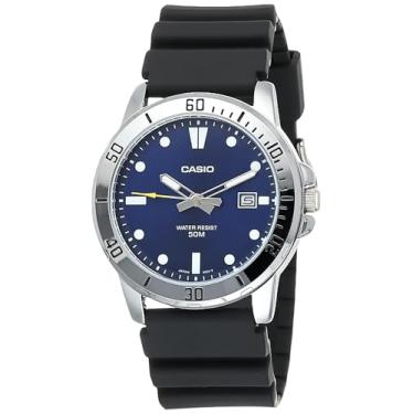 Imagem de Casio Relógio masculino analógico Enticer MTP-VD01-2EVUDF, pulseira, azul, pulseira, Azul, alça