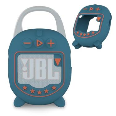 Imagem de JCHPINE Capa de silicone para alto-falante Bluetooth JBL Clip 5 ultra portátil, acessórios de proteção para alto-falante JBL Clip 5 Pro Sound Bluetooth Stand Up (apenas capa) (azul)