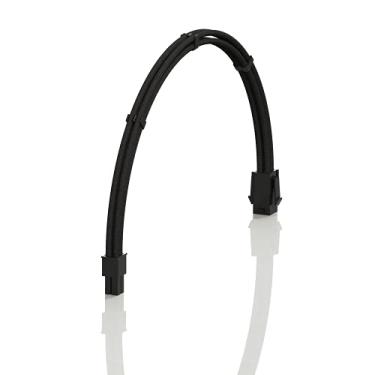 Imagem de LINKUP - AVA 30 cm EPS 4 pinos CPU ATX placa mãe PSU fonte de alimentação manga trançada cabo de extensão de PC personalizado com pentes. Design forte e rígido. Pacote único. 300 mm - Preto