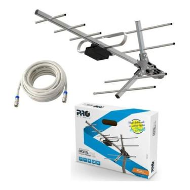 Imagem de Kit Antena Digital Prohd1110/02 Proeletronic+10M Cabo+Mastro