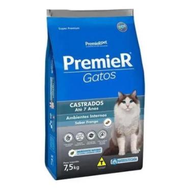 Imagem de Ração Premier Para Gato Adulto Castrado até 6 anos Frango 7,5kg