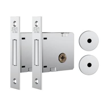 Imagem de Fechadura Trava Tetra Auxiliar Porta Madeira Dupla 1004 Stam, Brilhant