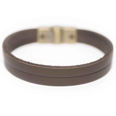 Imagem de Pulseira Couro Natural Masculina  - Vorax Acessórios, G - 19cm a 19,5c