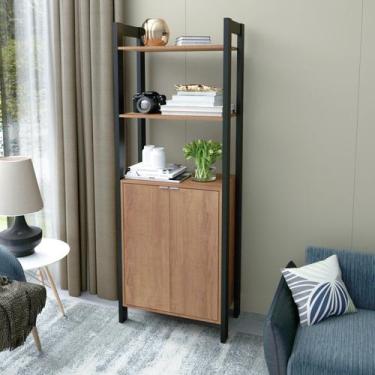 Imagem de Estante para Livros 2 Portas Embaixo 185cmx65cm Haia Yescasa