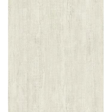 Imagem de Papel de parede de madeira natural dimensional creme para descascar e colar