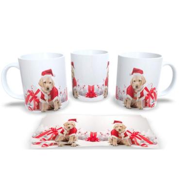 Imagem de Canecas de Porcelana Personalizadas Natal Animal - Estampa Sublimada, 