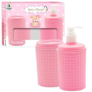 Imagem de Kit Higiene Bebê Maternidade Menina Porta Algodão E Sabonete - Monte L