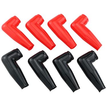 Imagem de Bota de terminal elétrico FMHXG 8 peças motor de proteção elétrica cabo de guincho, capa de proteção de PVC para terminal de bateria, preto e vermelho