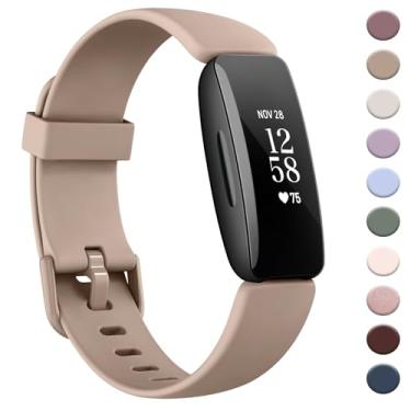 Imagem de AK Pulseira compatível com Fitbit Inspire 2 para mulheres e homens, pulseiras esportivas de substituição ajustáveis para Fitbit Inspire 2 / Ace 3 (chá de leite)