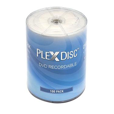 Imagem de PlexDisc Dvd-R 4.7Gb 16X Branco Inkjet Hub Disco de Mídia Gravável para Impressão - 100 Discos Retráteis com Tampa de Roda (Sem Recipiente) Ffp 632-217-Bx