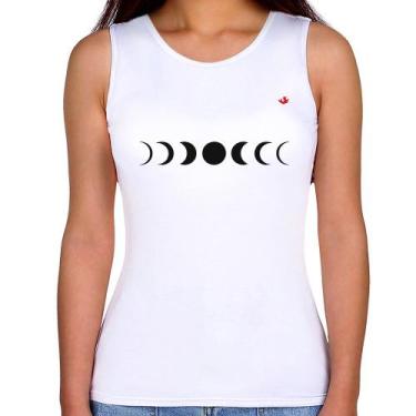 Imagem de Regata Feminina Fases da Lua - Foca na Moda, Branco, GG