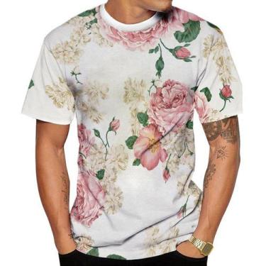 Imagem de Camiseta Branca e Rosa Florida Verão 2019 - Di Nuevo, Branco, P
