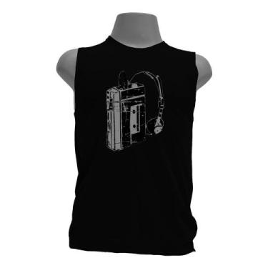 Imagem de Camiseta regata masculina - Walkman. - DASANTIGAS, Preto, Preto, GG