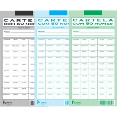 Imagem de Cartela de Rifa com 50 Nomes Pacote com 50 Cartelas - Tamoio