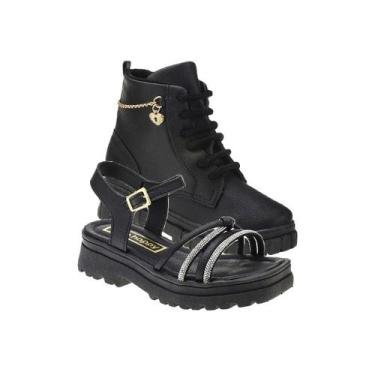 Imagem de Bota Infantil Menina e Sandália de Menina - KIT 2 PARES Tam 28 ao 34 -