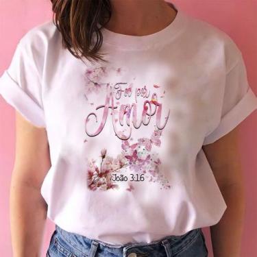 Imagem de Blusa T-shirt Camiseta Feminina Estampada, estampas evangélica - INNOV