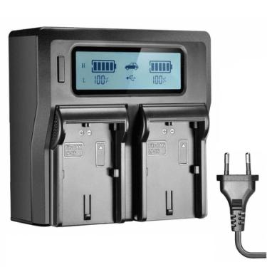 Imagem de Carregador Duplo para Canon LP-E6/E6N de Carga Rápida e Visor de LCD (Bivolt)