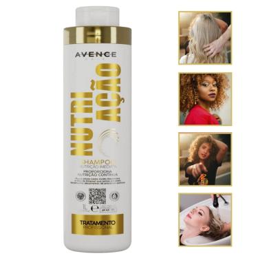 Imagem de Shampoo Nutrição 1L Profissional Brilho Beleza Salão Em Casa Hidratação Efeito Macio Fortalecimento