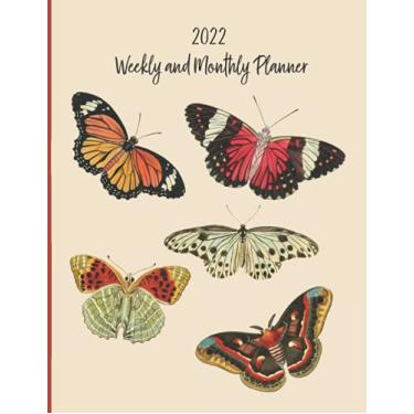 Imagem de 2022 Weekly And Monthly Planner: Sized 8.5" x 11" With Two Page, Side-By-Side Spreads For Each Week And Month For Calendar Year January 1 To December 31, 2022 - 2022 Butterfly Planner