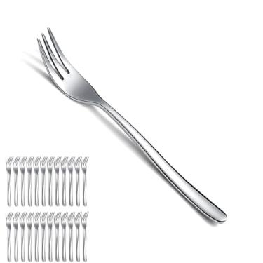 Imagem de Kyraton Garfos de Sobremesa 24 Peças, Garfos de Bolo de Aço Inoxidável de 6,15" Conjunto de Talheres, Garfos de Frutas, Garfos de Coquetel, Garfos Pequenos de Aperitivo, Laváveis N (2.Prata.24)
