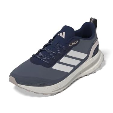 Imagem de adidas Tênis feminino Run Falcon 5 Trail, Azul escuro/branco/cinza-maravilha, 34